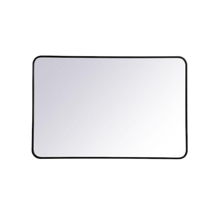 Elegant Decor 28 x 42 in. Soft Corner Metal Rectangular Mirror, Black MR802842BK